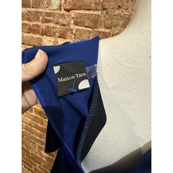 Madison Tara Women’s Sz 16 Blue Velvet Y2K Style Dress Holiday festival - Picture 4 of 9